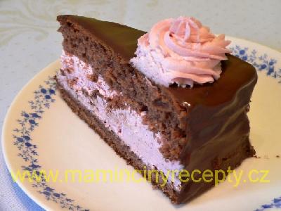 Malinovo-nugátový dort