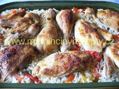 Kuře pečené na rýži