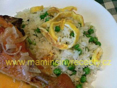 Hrášková rýže s vejcem