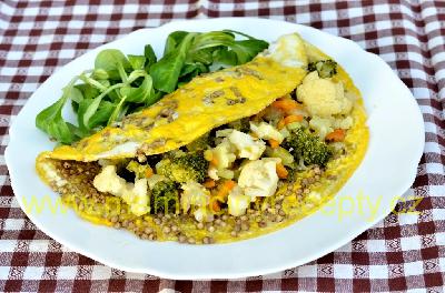 Pohanková omeleta s dušenou zeleninou